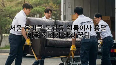 서울 은평구 불광동 원룸이사 용달 비용 최저가 산정 꿀팁!